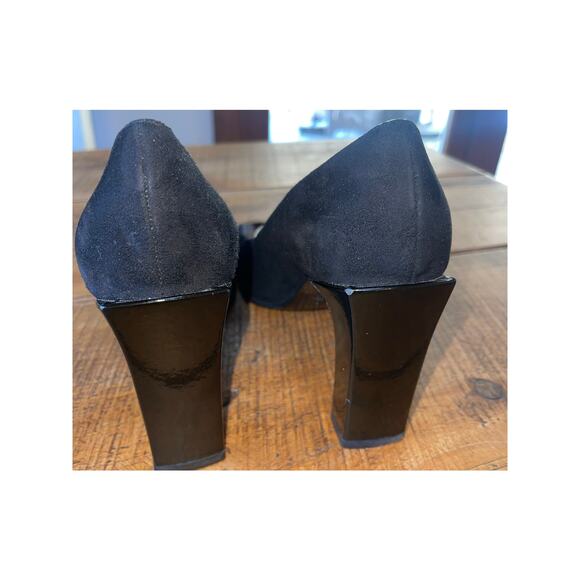 Womens BALLY Black Patent Felt Square Toe Made In Italy Dress‎ High Heels 7.5 - Picture 4 of 10